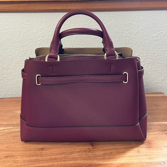 Michael Kors Reed Small Belted Satchel in Dark Cherry - Picture 2 of 7